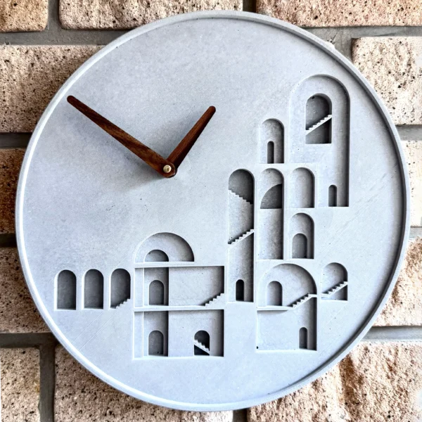 ساعت دیواری بتنی مدل بن طرح معماری ایرانی