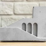 نیم ست رومیزی بتنی مدل شید دارای جای قلم و محفظه کاغذ یادداشت و لوازم اداری ریز